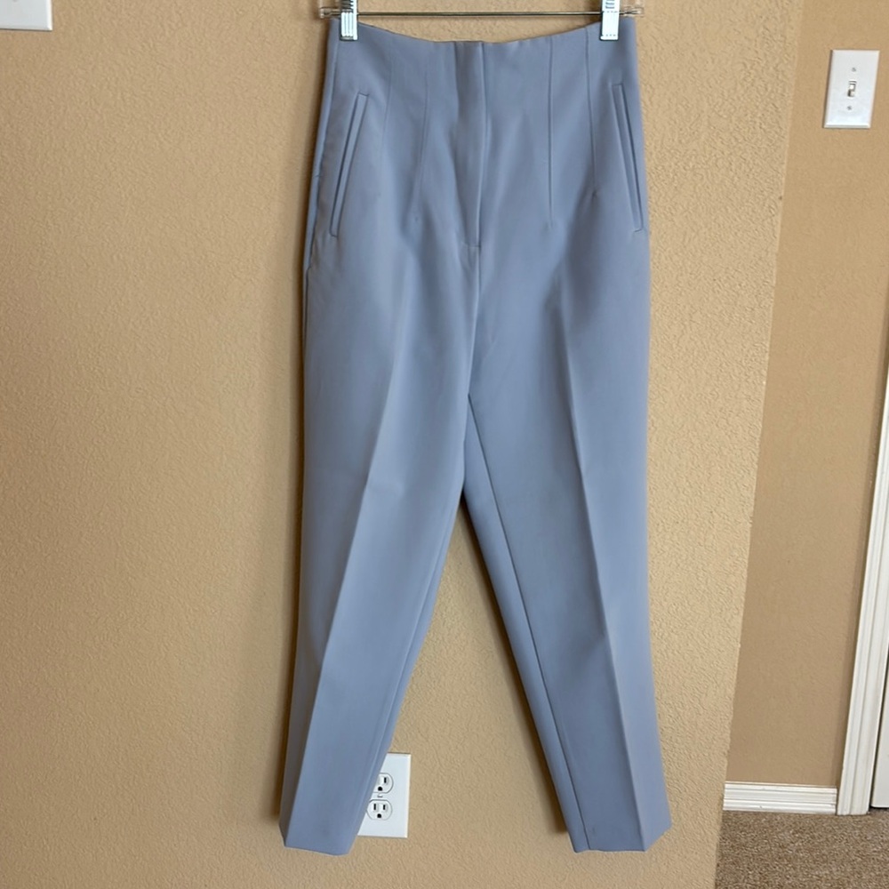 Zara light blue High-Waisted Dress Pants with Sleek Design
